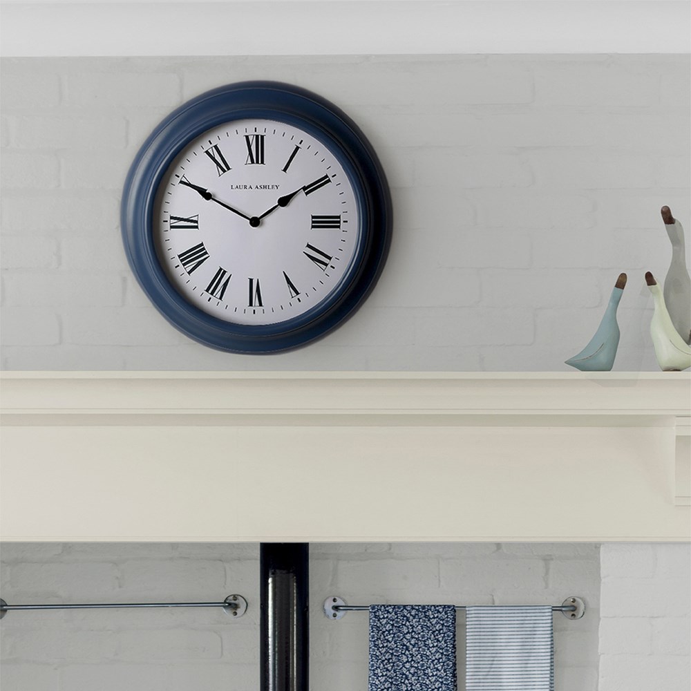 Brookvale Large Station Clock 115787 by Laura Ashley in Dusky Seaspray Blue